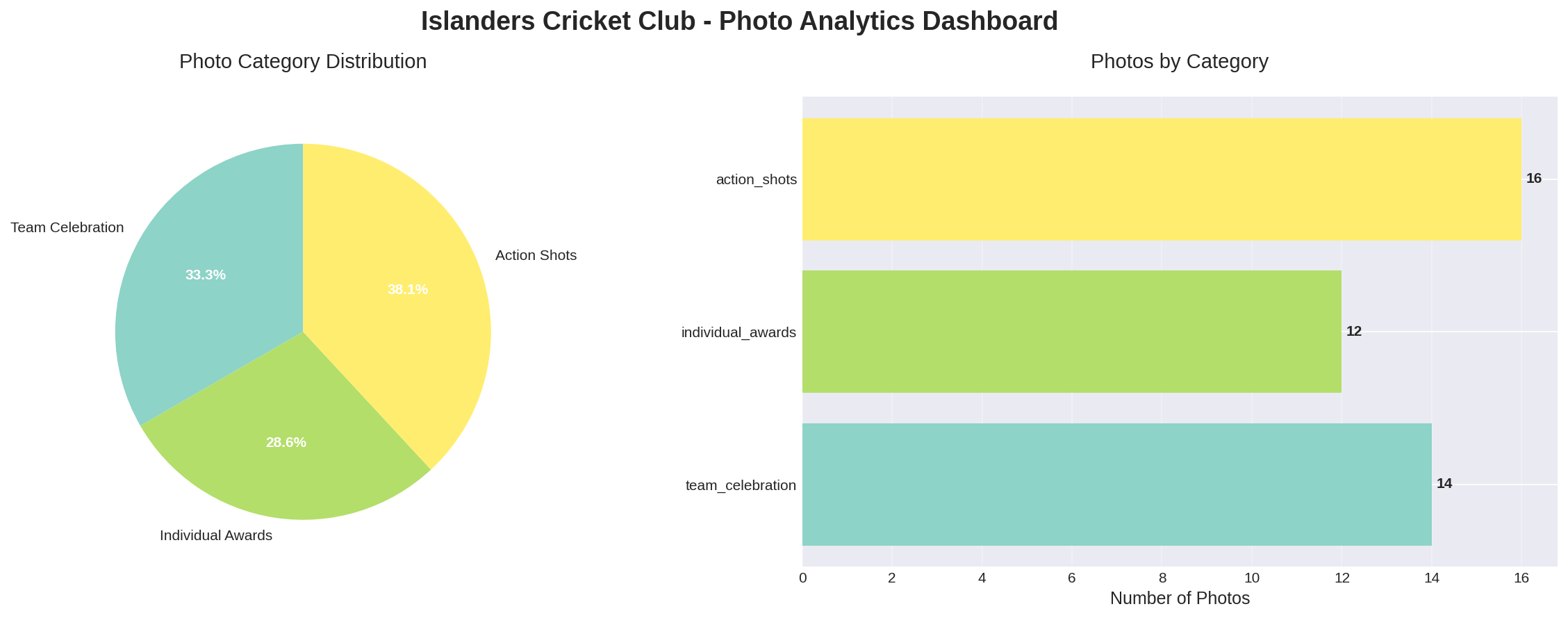 Islanders photo category dashboard